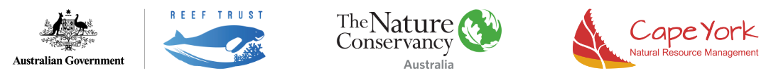 Reef trust, Nature Conservancy, and Cape York NRM logos